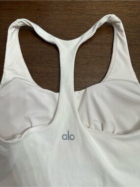 ALO Yoga White Racerback Support Sports Bra